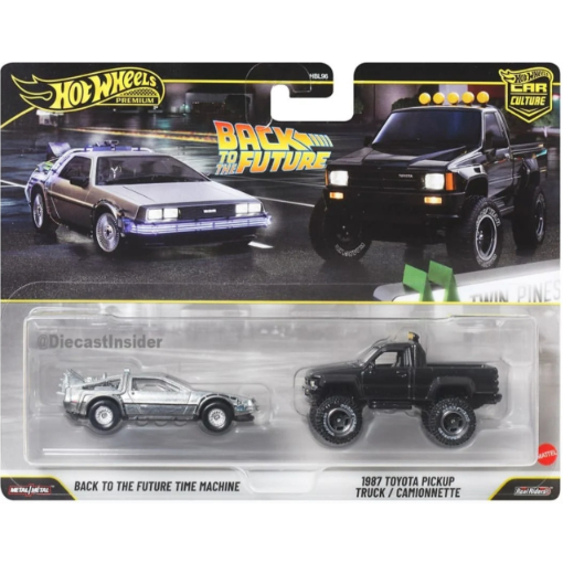 Hot Wheels Car Culture Back to the Future 2 Car Pack Time Machine 1987 Toyota Pickup De Volta Para o Futuro Delorean