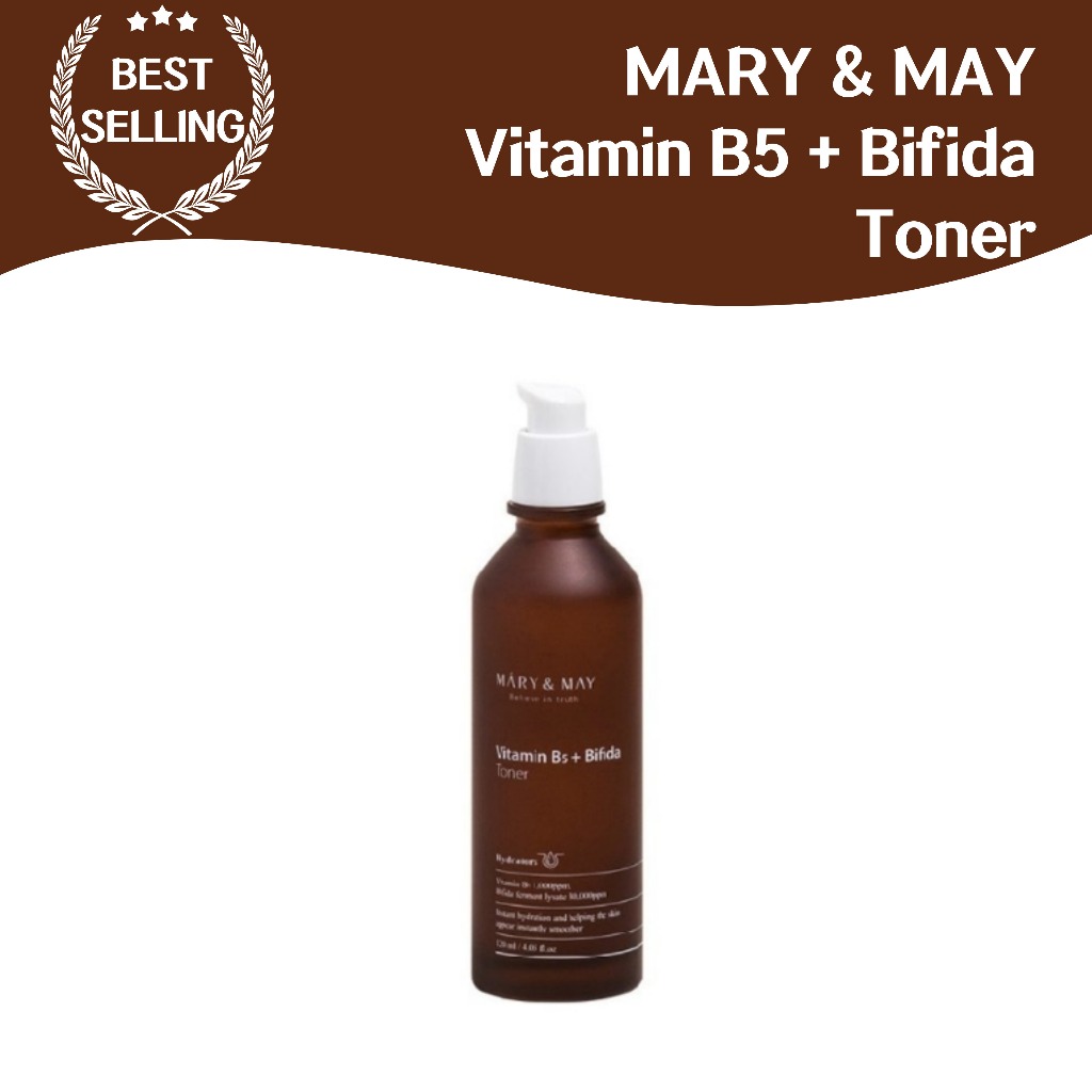 Mary & May Vitamina B5 + Bifida toner Radiance Hydrators Pele Calmante , Ingredientes Naturais , Sensível , Fortalecimen