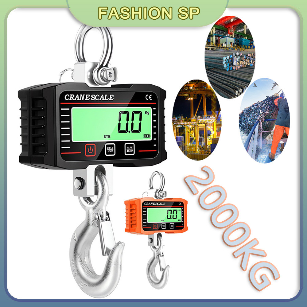 Balança Eletrônica Industrial 2000kg Lcd Portátil Com Gancho