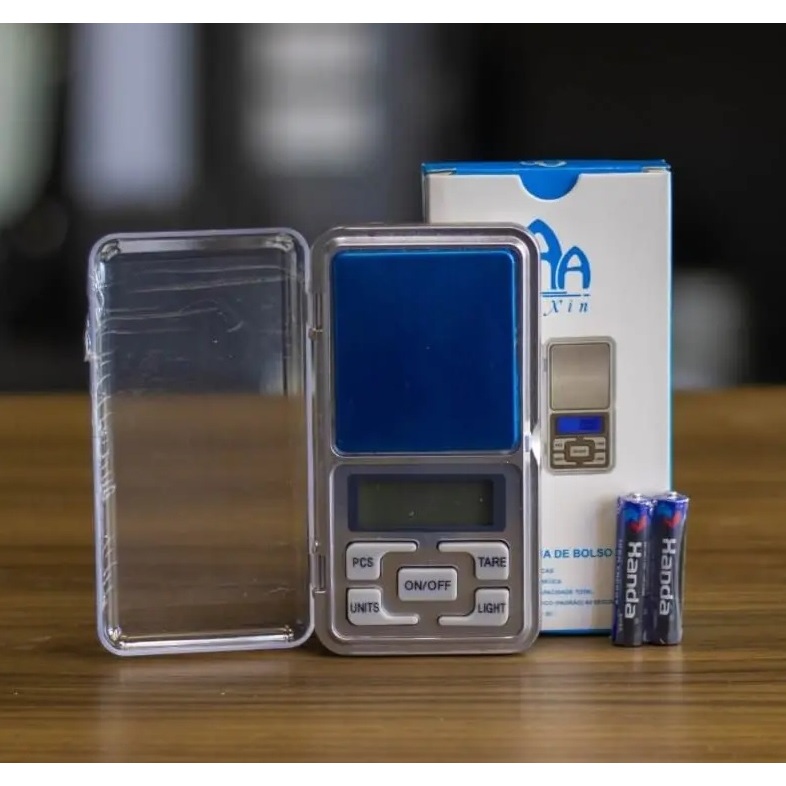 Mini Balança Digital Alta Precisão De Bolso Portátil 500g cinza 3.5v - Anxin