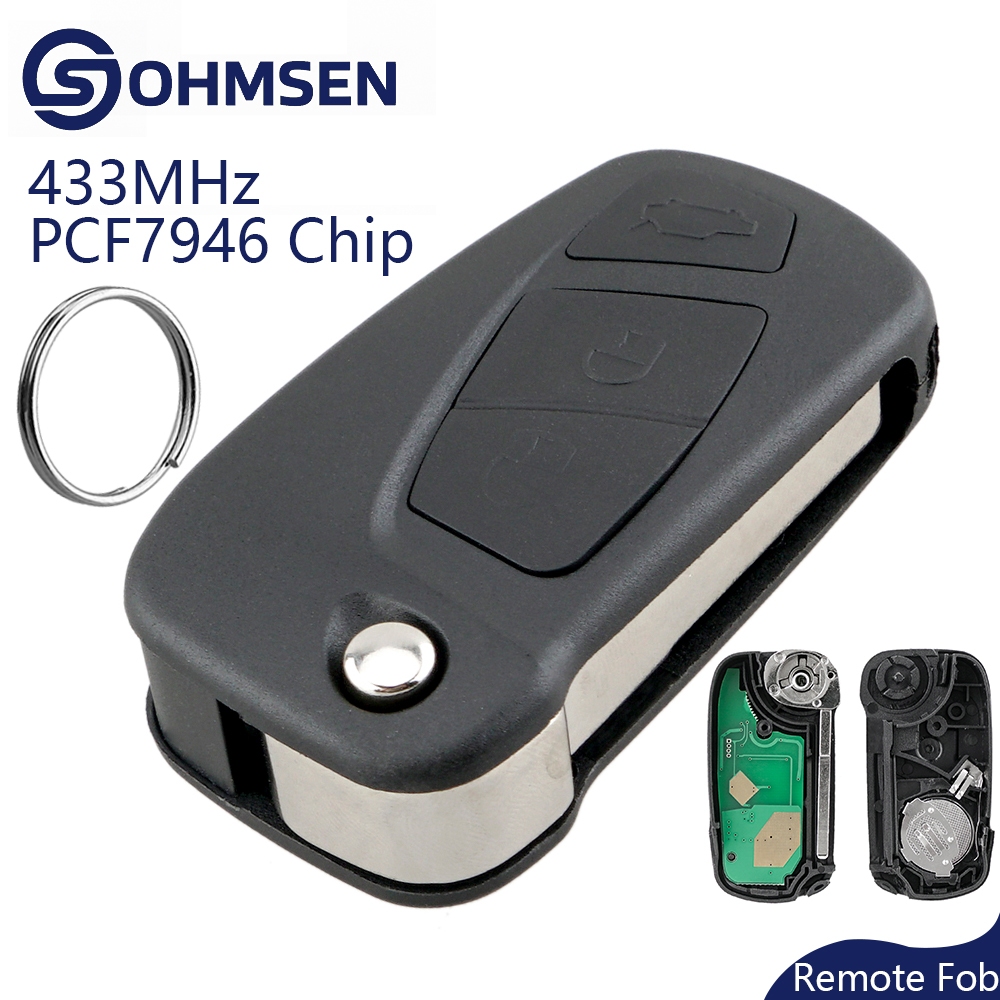 Chave Remota 433Mhz 3 Botões PCF7946 Ford Ka MK2 2008-2016 OHMSEN
