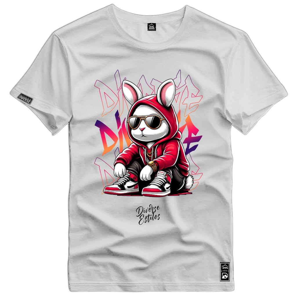 Camiseta Camisa Estampa Street Wear Bunny 100% Algodão