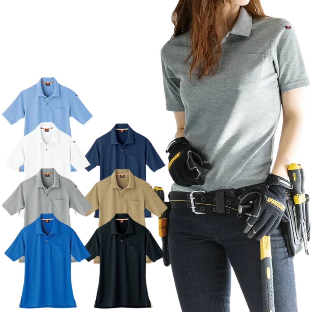 BURTLE 507 Short Sleeve Polo Shirt for Workwear Uniform Breathable Quick Dry – Direct from Japan