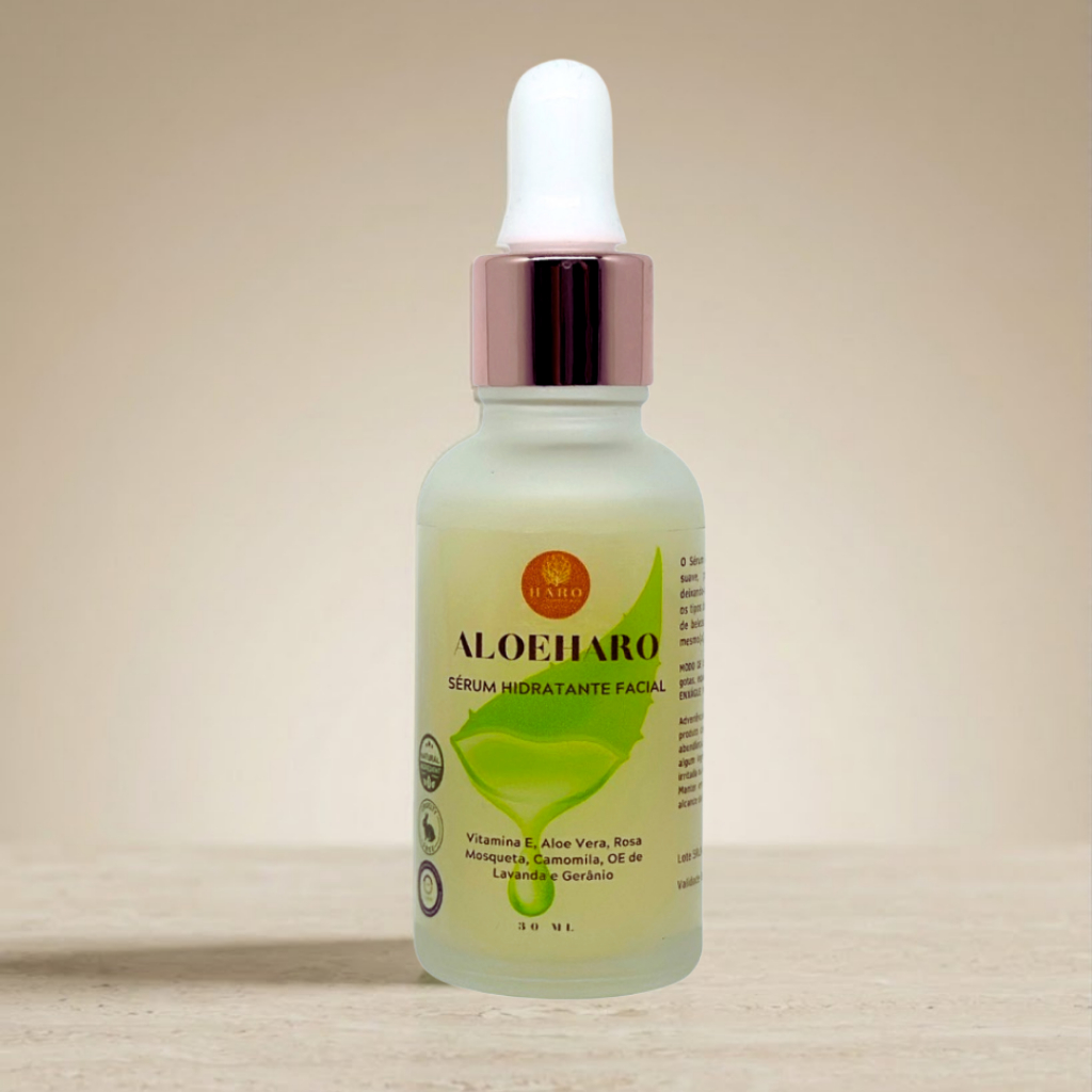 Serum de Babosa AloeHaro Vitamina E Use Haro 30ml Hidratante Facial Calmante Pele Cabelo Aloe Vera