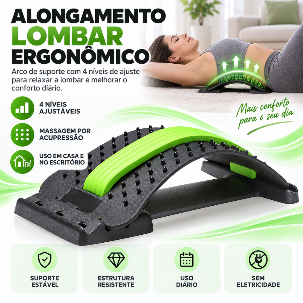 LombroMax-Lumbar Decompression Device - Helps with Hernia and Pain Relief - 4 Adjustable Levels Correct Posture