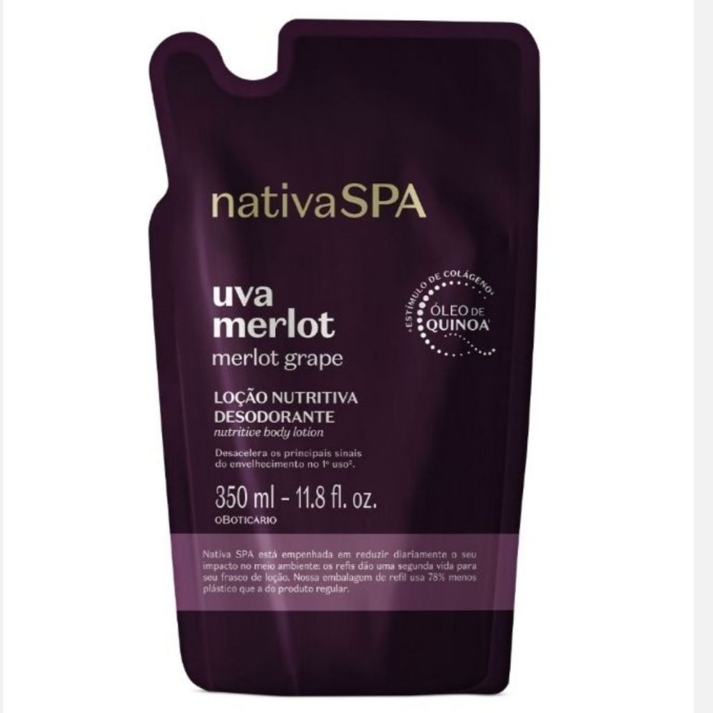 Refil Loção Nutritiva Desodorante Nativa Spa Uva Merlot 350ml  5.0  14 Avaliações 26 Vendido(s)