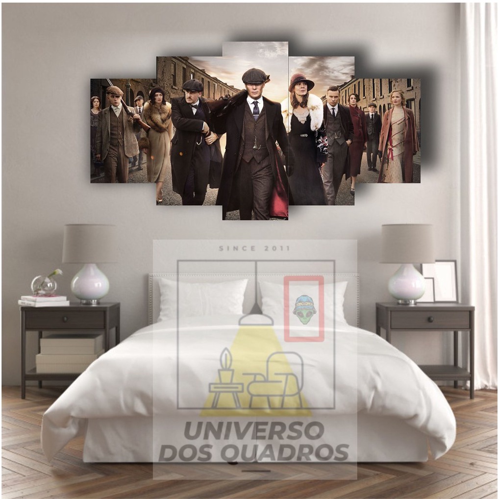 Quadros Decorativos Peak Blinders 001 Mosaico 5 Peças MDF 3 Mm