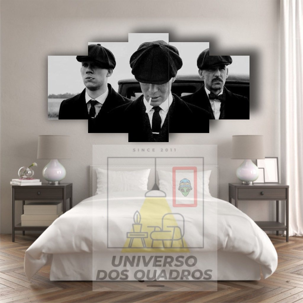 Quadros Decorativos Peak Blinders 002 Mosaico 5 Peças Mdf 3 MM