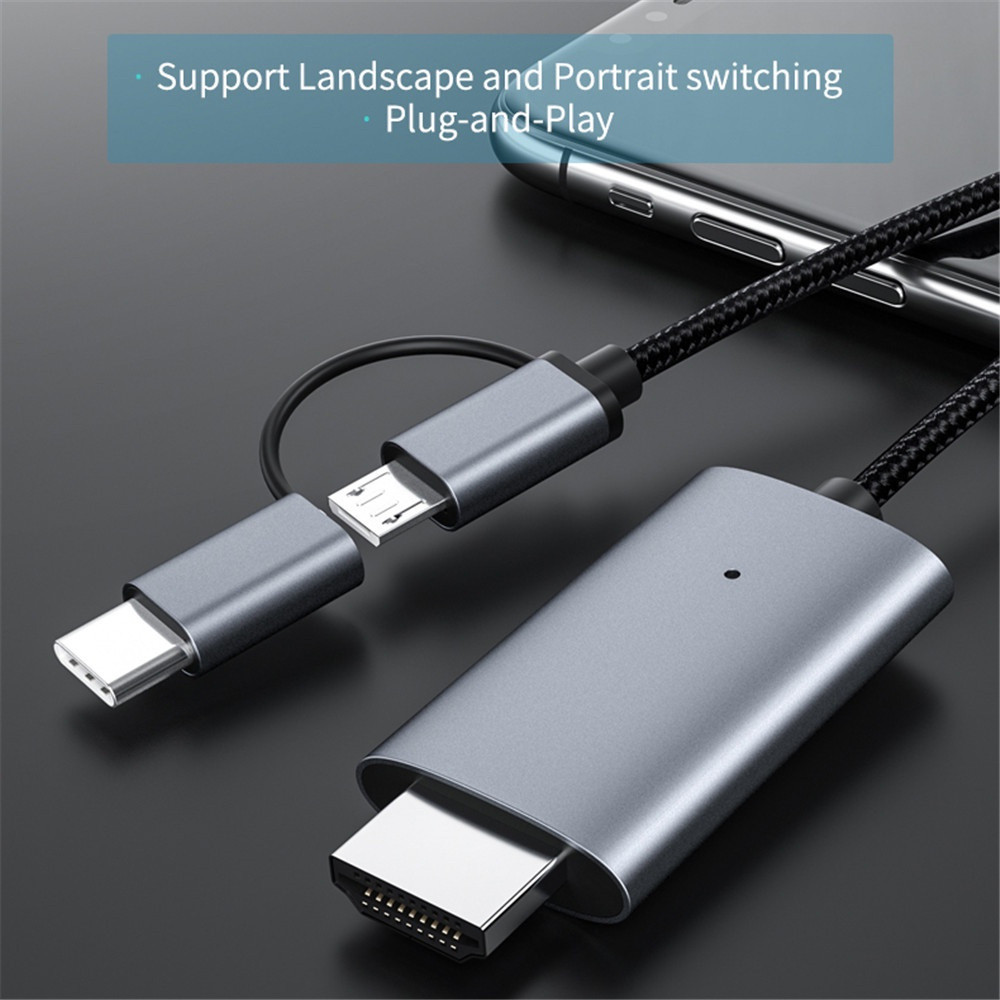 LD39 HD 1080P Adaptador de Telefone para HDMI Compatível com Dispositivos Android, TV, Projetor, Telefone, Tablet