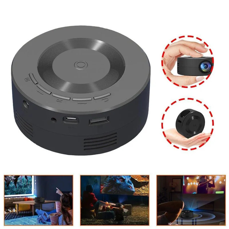 Projetor Portátil Pequeno para Casa, Lente Óptica, Função de Espelhamento de Tela, 1080p para Tablet e IOS
