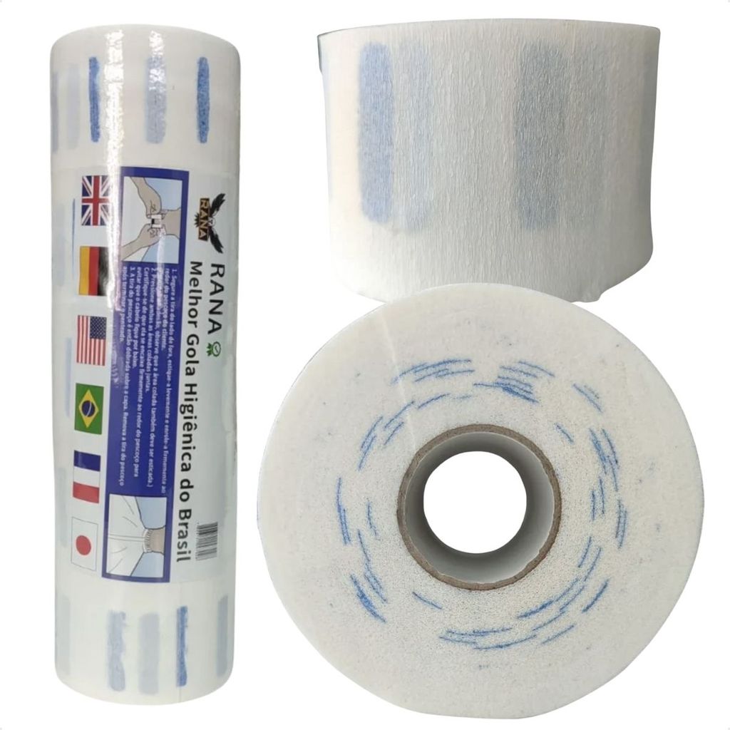 Gola Higiênica Para Barbeiro Kit C/500 Unidades 5 Rolos Neck Paper Descartáveis