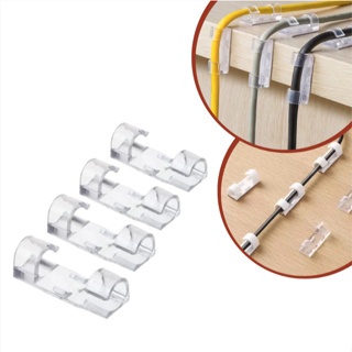 Kit de Clips Organizador Fios Transparente 10 20 30 e 60 Esconde Fio Cabo Colante Prendedor Adesivo