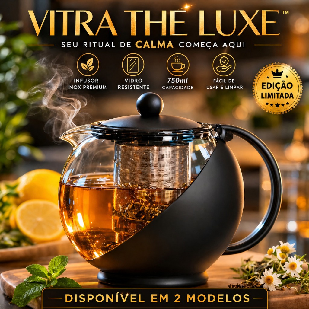 Chaleira de Vidro Inox | Filtro Removível para Chá e Naturais | Design Elegante e Resistente