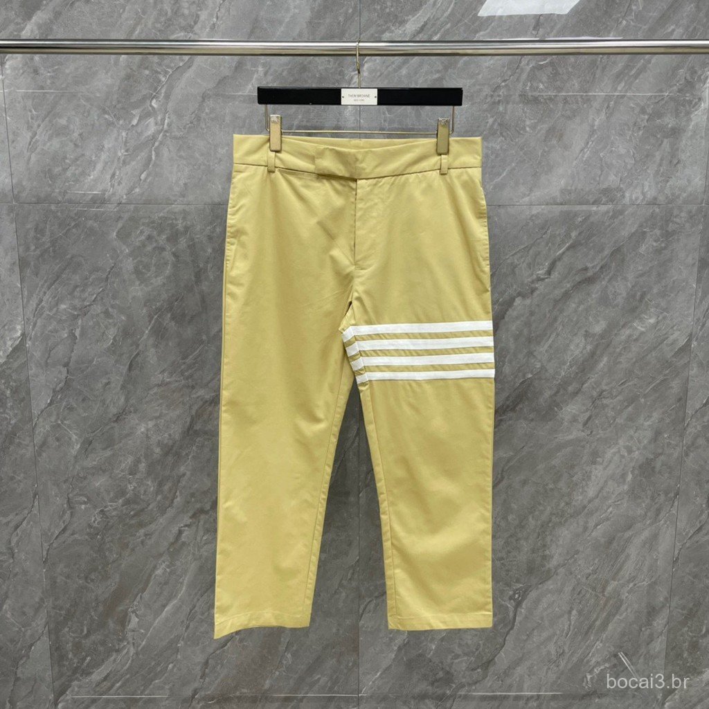 YOVV   24Spring new versatile solid color four-stripe straight-leg cotton casual trousers