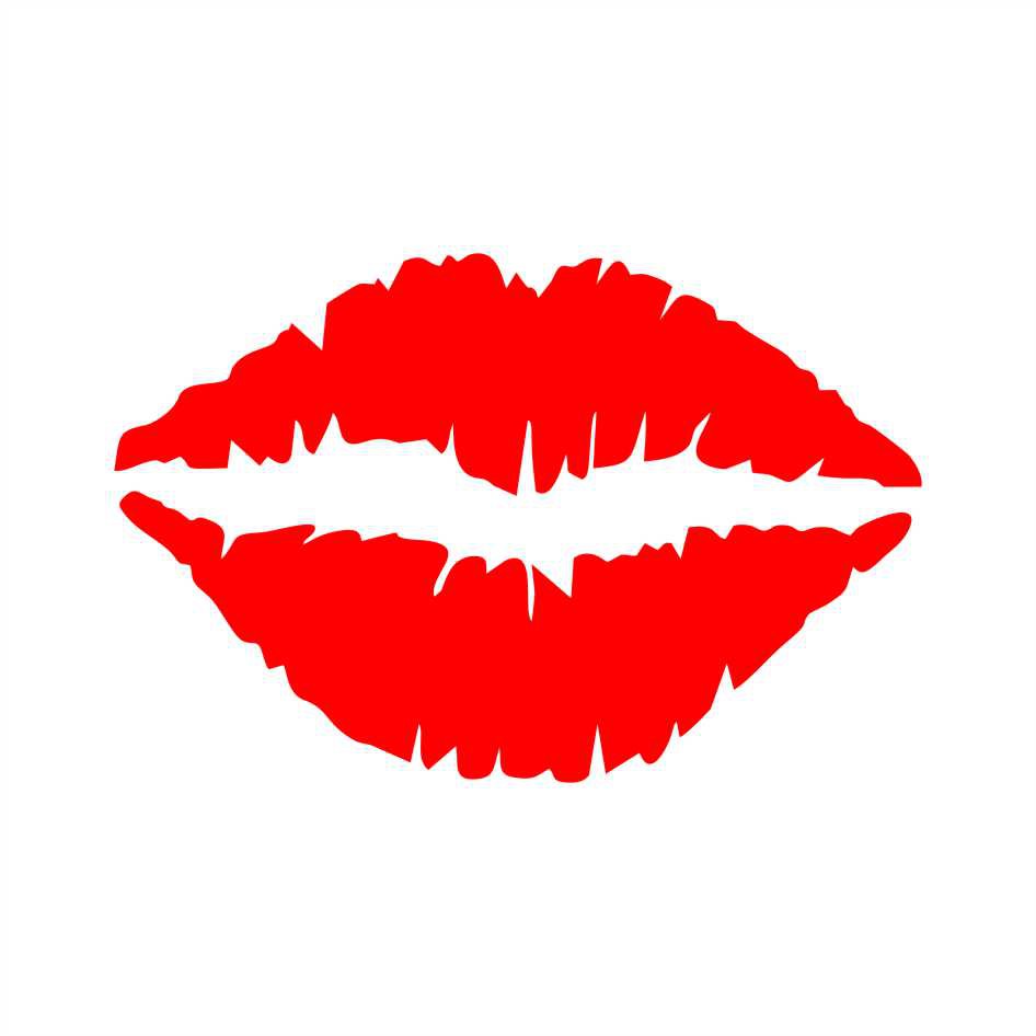 2unid. Adesivo Beijo Garotas Femininino Carro  Labios 8x5cm