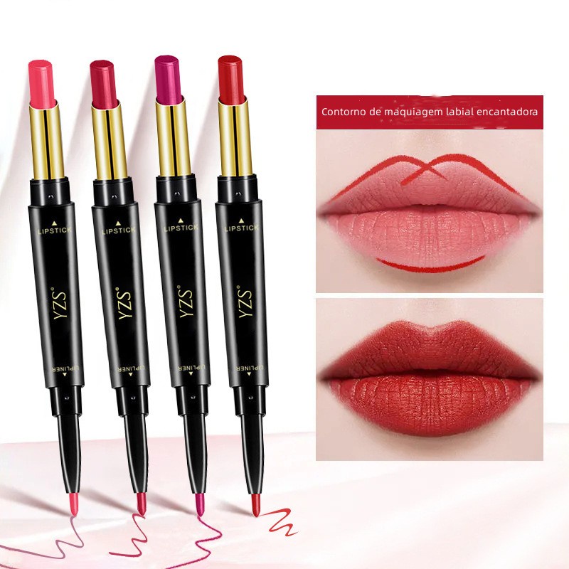 Batom YZS  Caneta Lápis Lip Stickers 2 Em 1