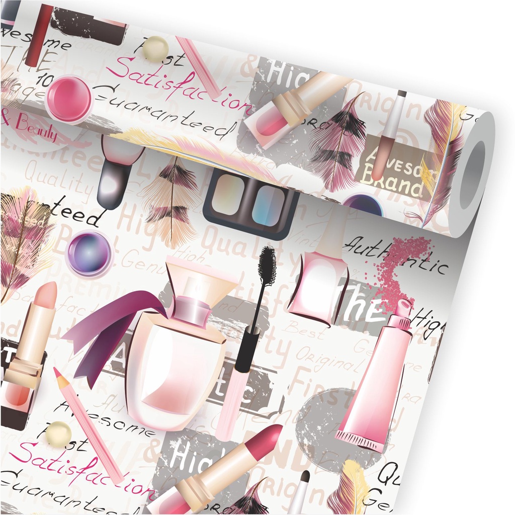 Papel De Parede Salão Beleza Batom Estética Kit 02 Rolos A579