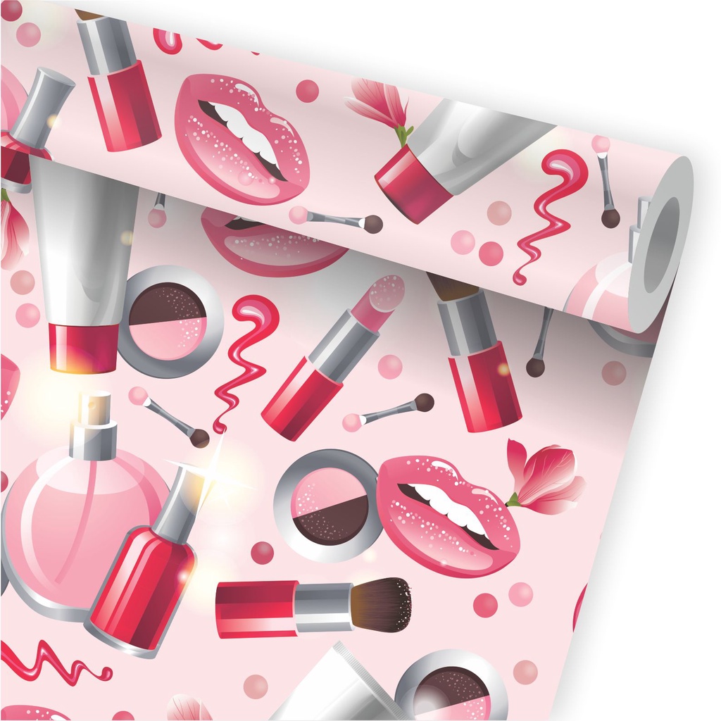 Papel De Parede Batom Salão Beleza Estética Kit 2 Rolos A569