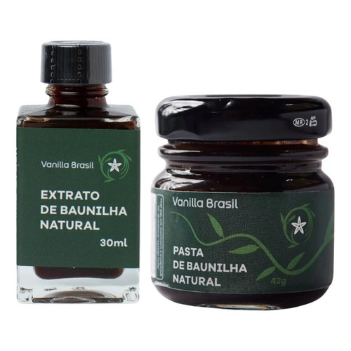 Kit Extrato Natural Baunilha 30ml + Pasta Natural Baunilha 42g Vanilla Brasil