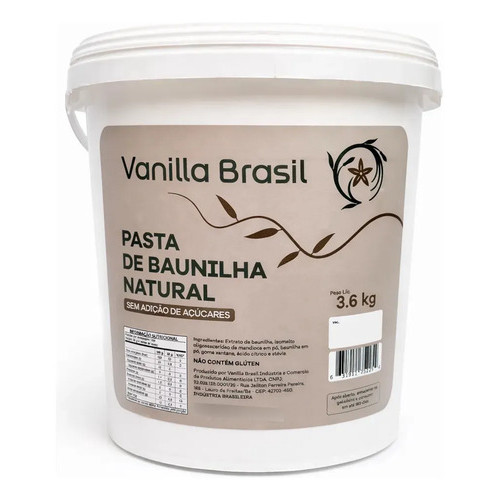 Pasta De Baunilha Natural Sem Açúcar Vanilla Brasil 3,6 Kg