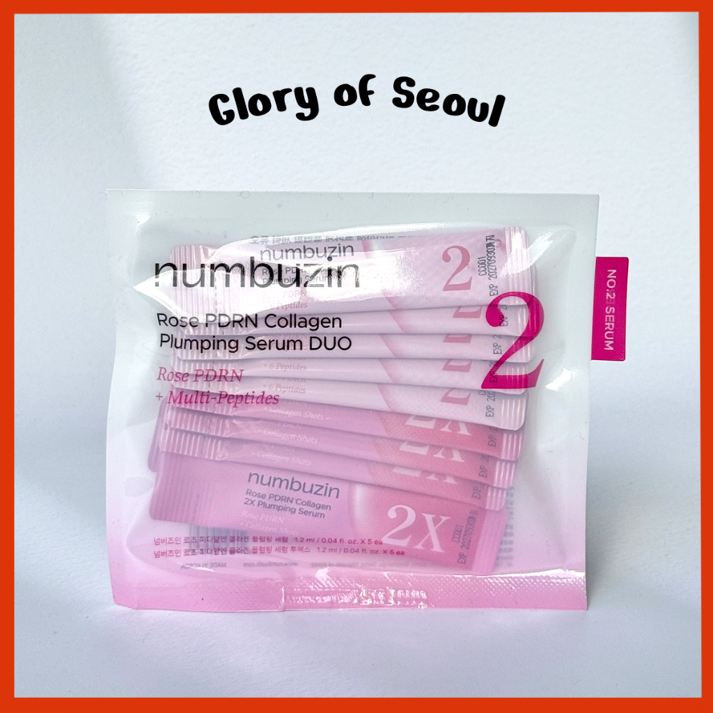 [Novo] NUMBUZIN No . 2 Rose PDRN Collagen Plumping Serum Duo , 10ml (Suave 1.2ml * 5ea + Intensivo)
