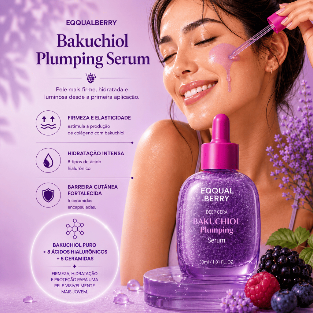 Sérum Coreano - Bakuchiol Plumping Serum 30ml - Eqqualberry - Estoque no Brasil!