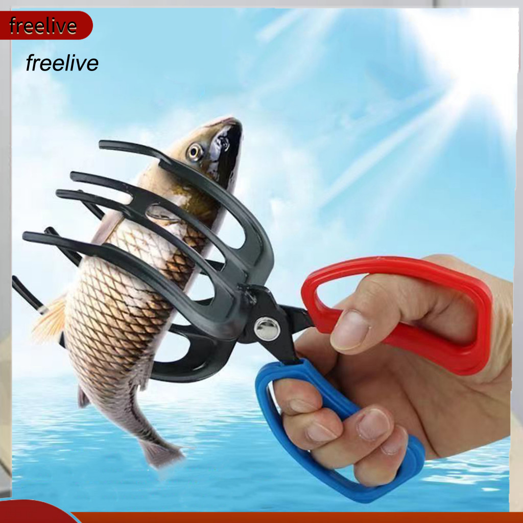 Metal Fish Gripper Claw with 2/3 Claws Anti-slip Ergonomic Handle Fishing Pliers Multifunction Control Clamp Tong Catche