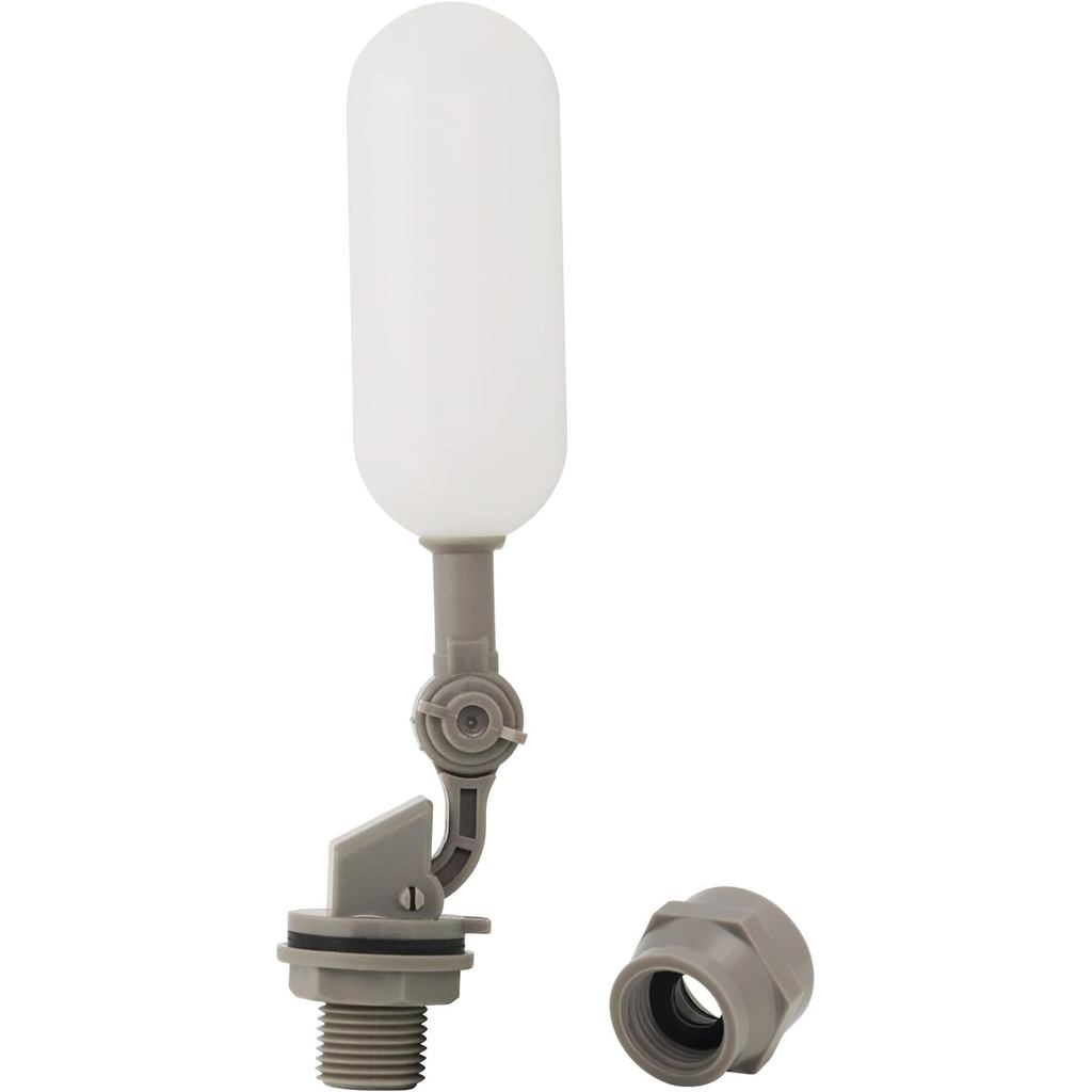 PVC Float Ball Valve，1/2 Inch Plastic Water Float Valve for Water Tank，Float Switch with Adjustable Arm for Water Level