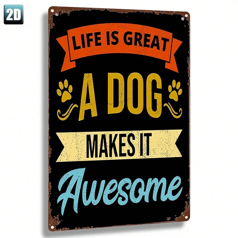 CIFbuy Dog Lover Gift Placa De Metal Vintage Para Decoração De Casa