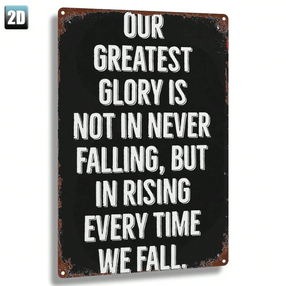 CIFbuy 2D Placa De Metal Plano Citação Motivacional Decoração De Parede Home Office Cafe Gift