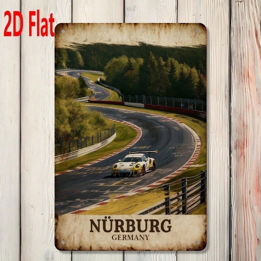 CIFbuy 2D Placa De Parede De Corrida Plana Nürburgring Track Decor Gift