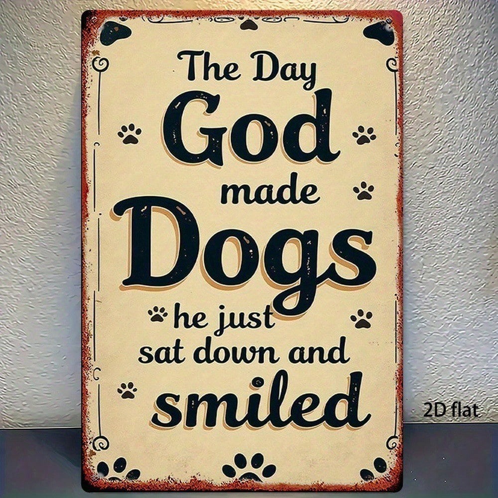 CIFbuy Dog Lover Gift Rústico Pata Impressão Sinal De Metal Decoração De Casa