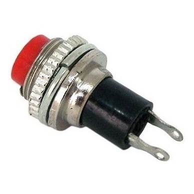 5 Peças- Chave Push Button Ds-314 Na Sem Trava Vermelha
