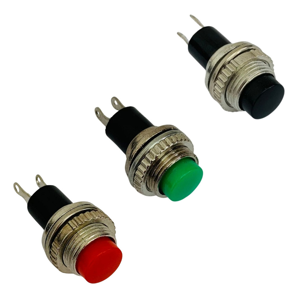Kit 10 Chave Botão Ds-314 2 Terminal Sem Trava Escolha A Cor