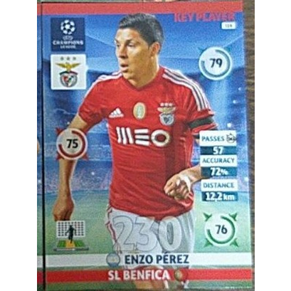 Card Key Player 314 - ENZO PÉREZ, Panini Adrenalyn XL da Champions League 2014/2015