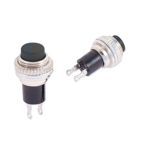 Kit 100 Peças- Chave Push Button Ds-314 Na Sem Trava Preta
