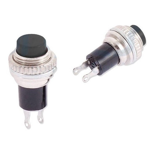 Kit 10 Peças- Chave Push Button Ds-314 Na Sem Trava Preta
