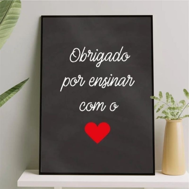 Quadro Obrigada por ensinar com amor