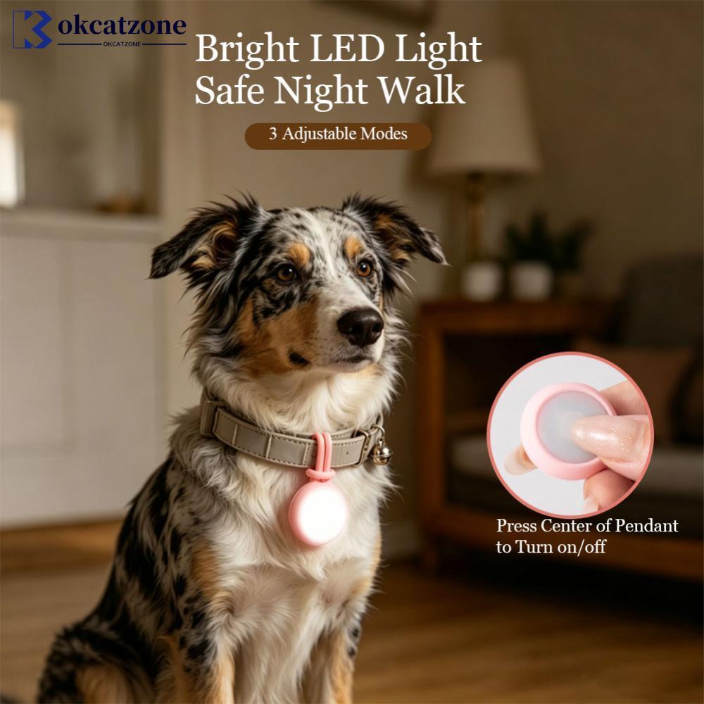 OKCATZONE LED Dog Light Clip on Collar 3 Modos De Vida À Prova D'água Brilho Pingente De Segurança Para Animais De Estim