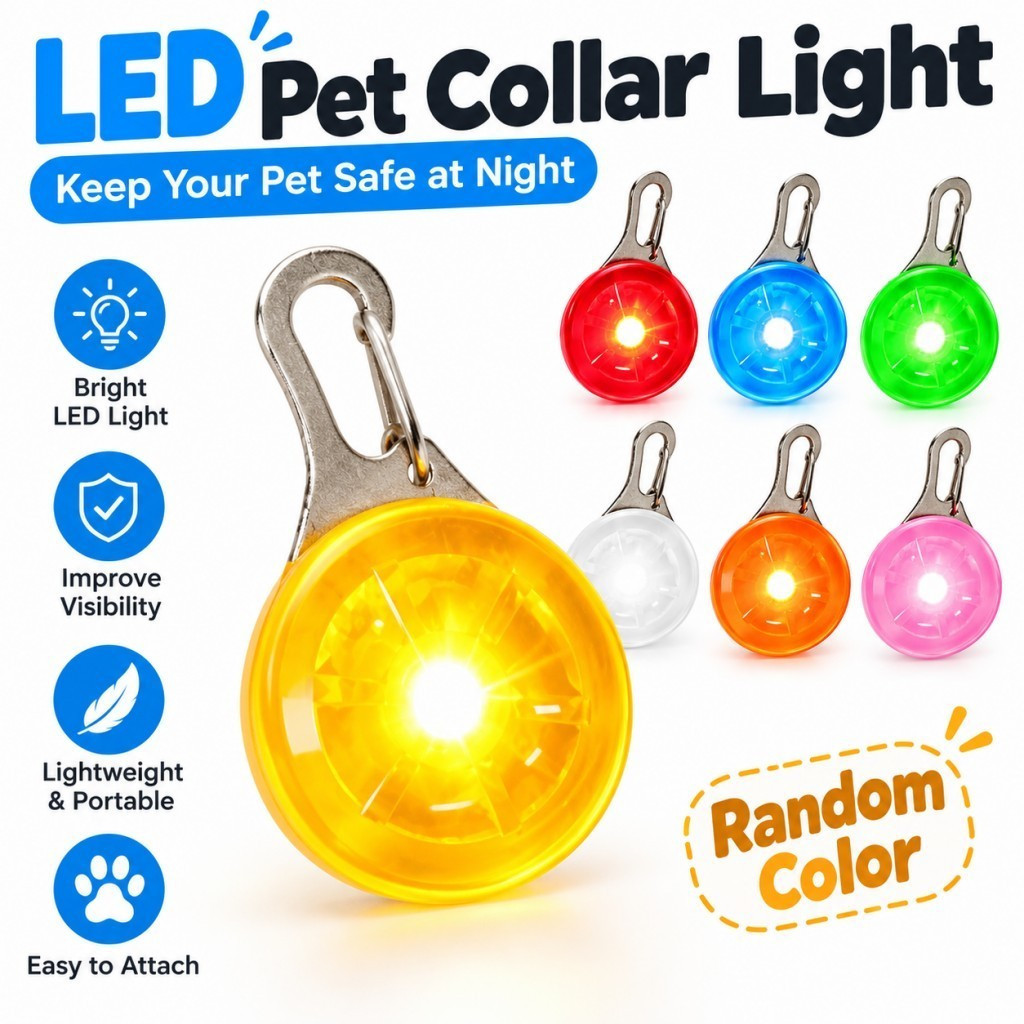 Coleira de LED para cães, com luzes intermitentes e clipe para fixação, luz de segurança para animais de estimação, idea