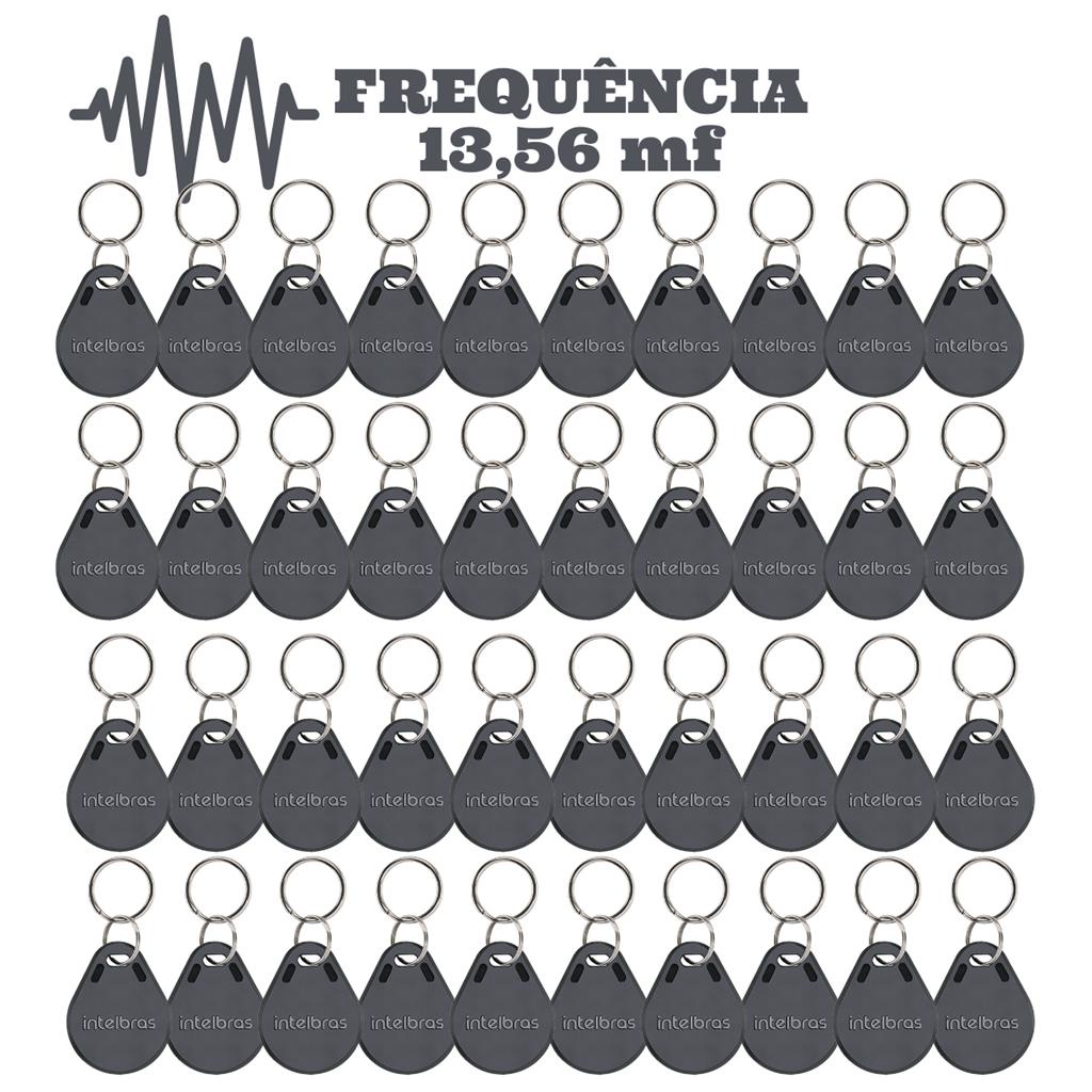 Kit 40 Tags RFID 13,56MHz Intelbras TH 1000 MF Leitura por Aproximação Chaveiro Acesso
