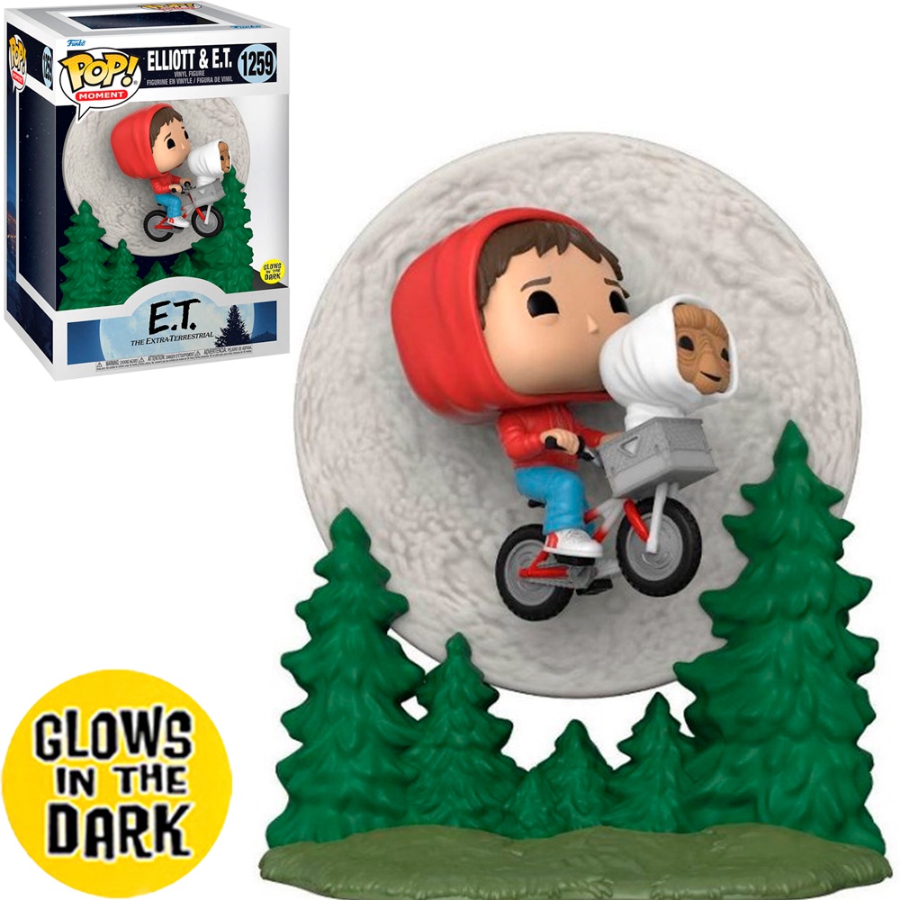 FUNKO POP E.T. 40TH - ELLIOTT & E.T 1259 (GLOWS IN THE DARK) NOVO ORIGINAL