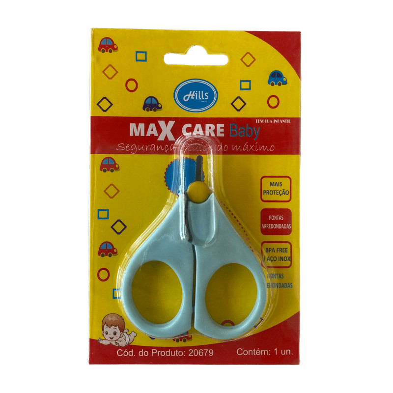 HILLS Beauty Tesoura Infantil - Max Care Kids - Marca Hills Beauty - Cor: Azul