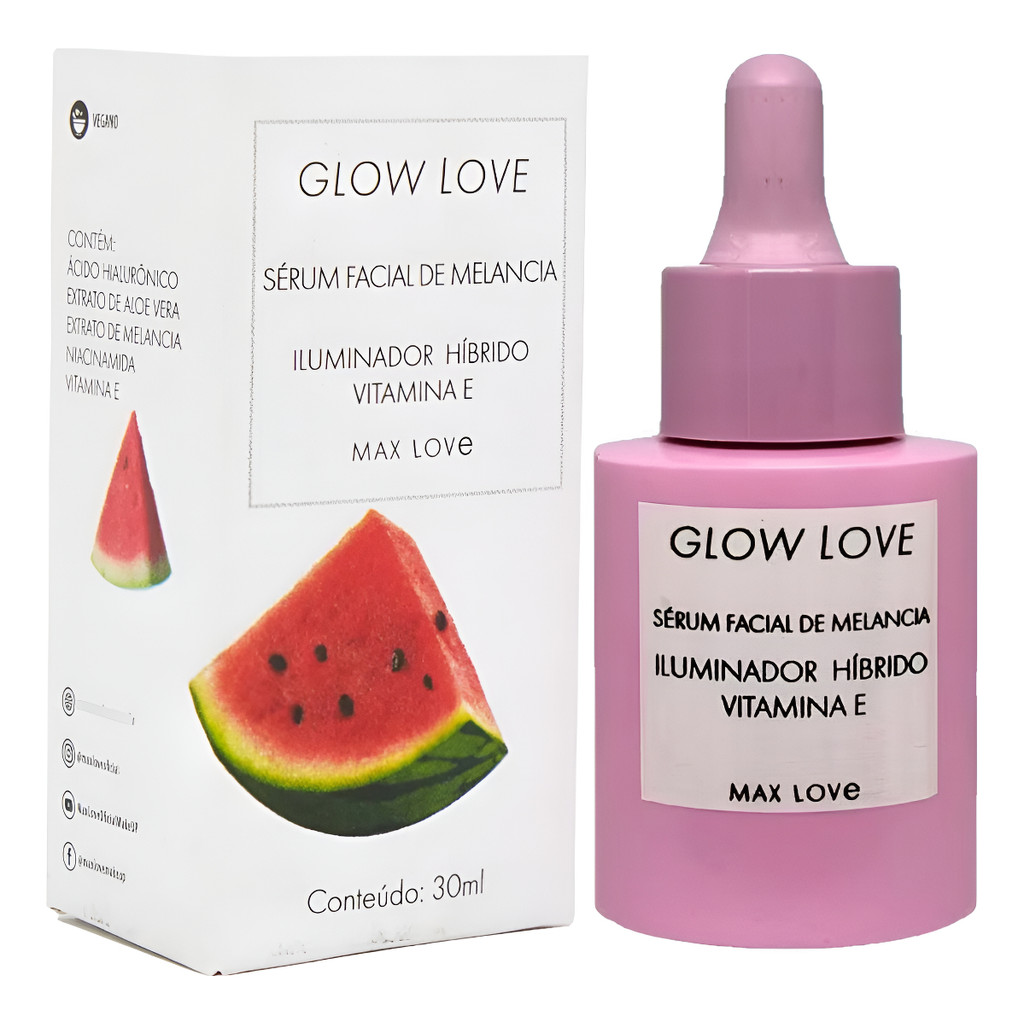 Sérum Glow Love Melancia Vegano Max Love Momento De Aplicaçã