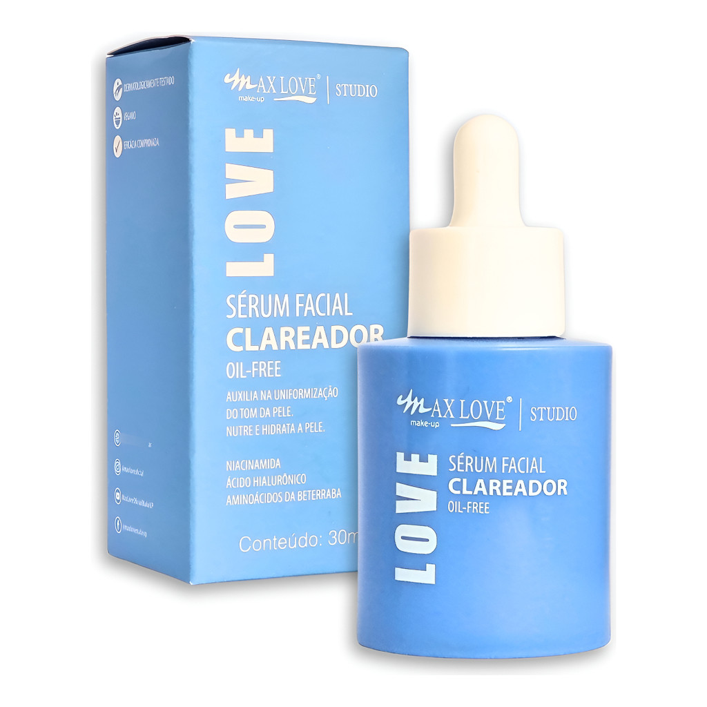 Max Love Sérum Hidratação Facial Clareador Nutre Oil Free Ti