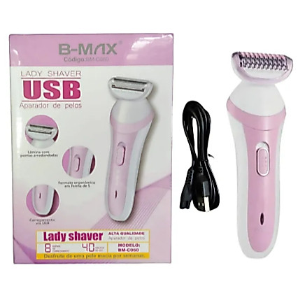 Depilador Elétrico Feminino Aparador De Pelos Rosa B-MAX