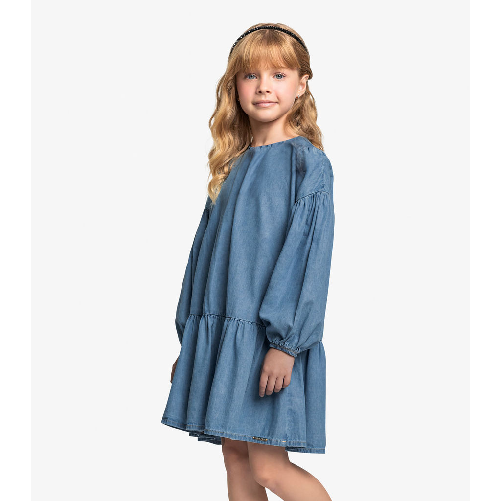 Vestido Infantil Light Denim Trick Nick Azul
