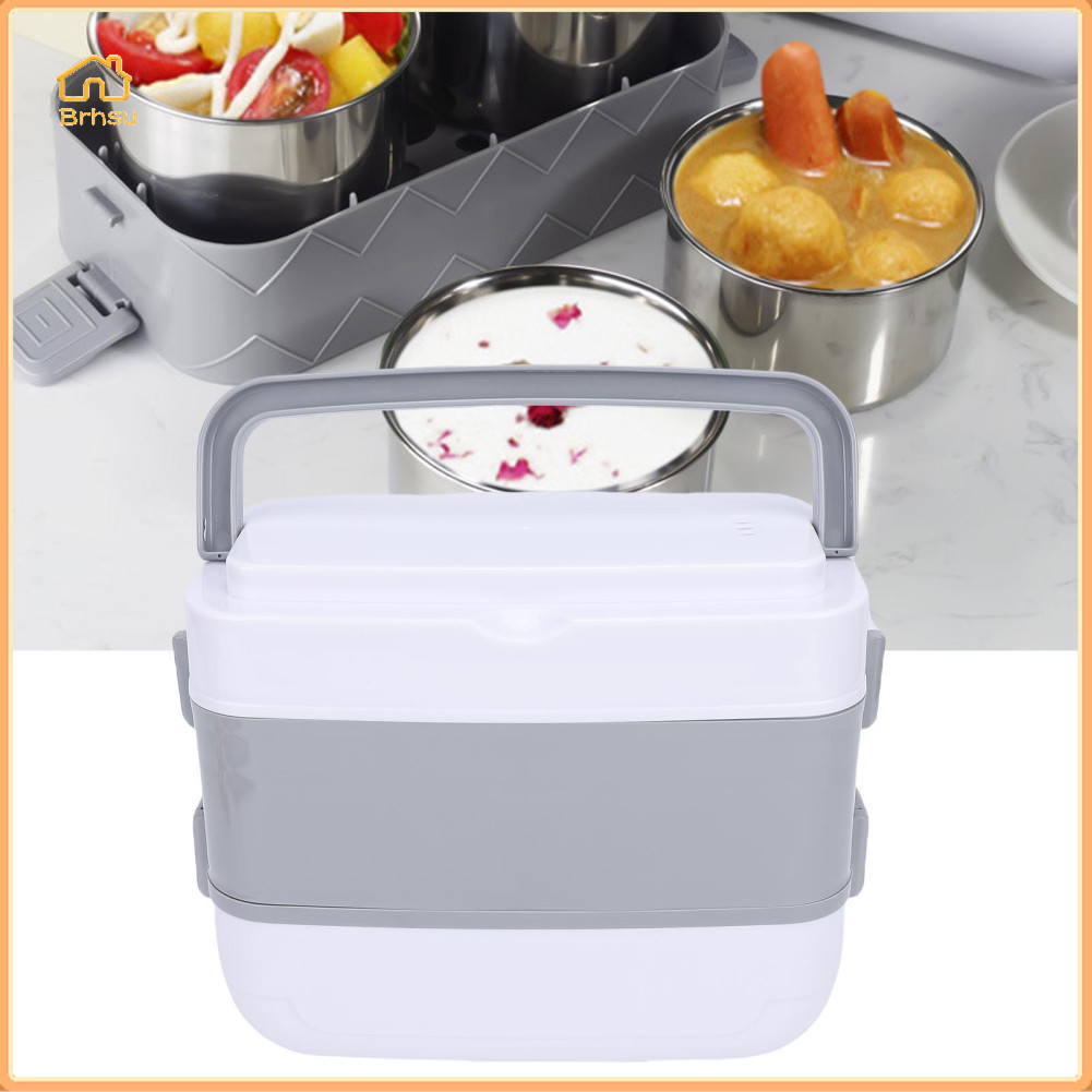 Brhsu-br Depisuta Self Cooking Lancheira Elétrica 250W Plug in Aquecida 2L Mini Panela de Arroz 2 Camadas 4 Vaporizador