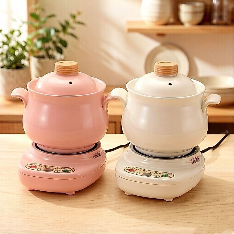 Panela elétrica de cerâmica multifuncional, panela inteligente, panela de sopa pequena, caçarola, mingau, Plug-In domést
