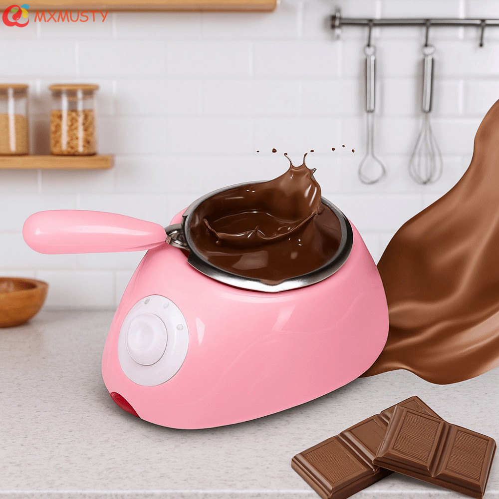 Pote Elétrico Para Derreter Chocolate MXMUSTYZA , Plugue Ue As Mãos | Aço Inoxidável/Plástico